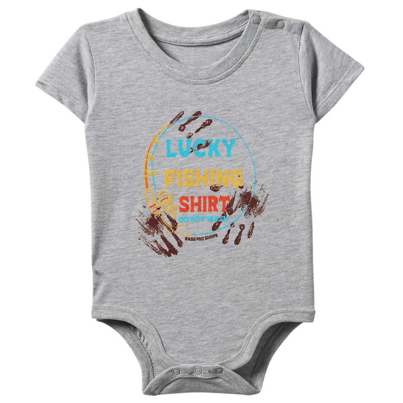 Bass Pro Shops Lucky Fishing Shirt Short-Sleeve Bodysuit for Babies