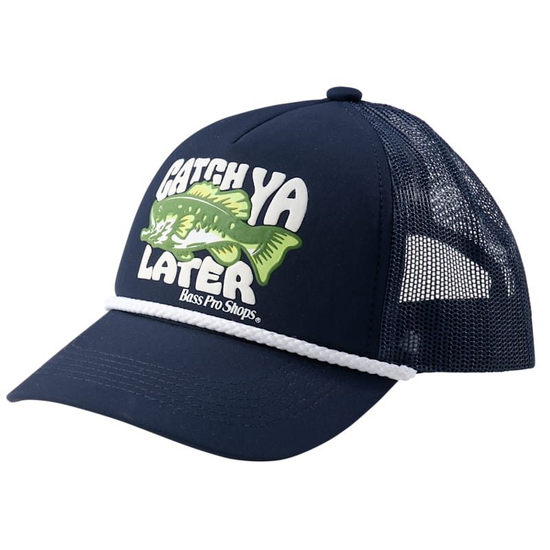 Bass Pro Shops Catch Ya Later Puff Print Rope Trucker Cap for Kids