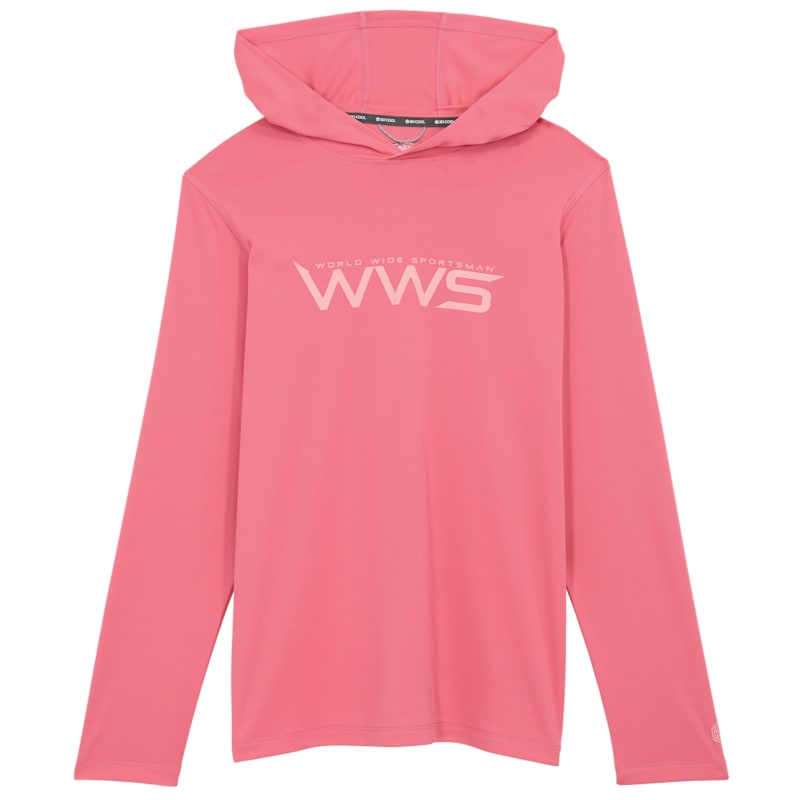 World Wide Sportsman Surfcaster 3D Cool Front Logo Solid Hooded Long-Sleeve Shirt for Kids