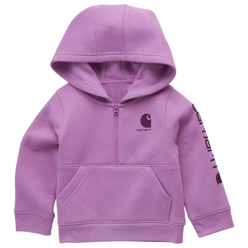 Carhartt Logo Half-Zip Hooded Sweatshirt for Toddlers