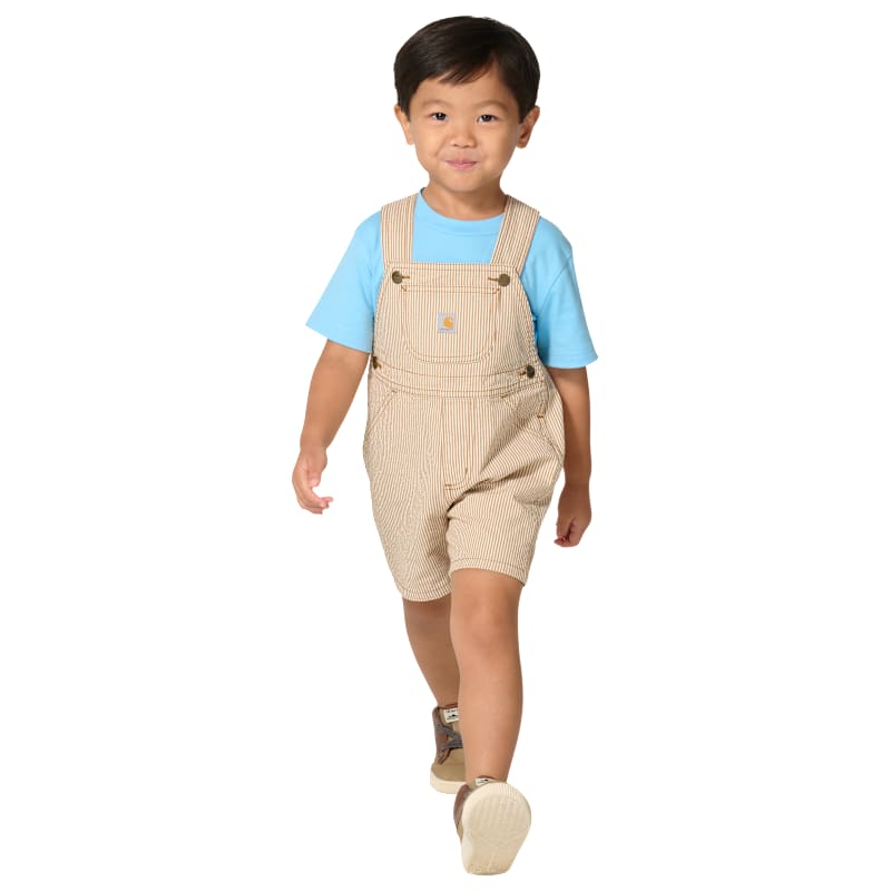 Carhartt Dog Short-Sleeve T-Shirt and Striped Shortalls 2-Piece Set for Toddlers