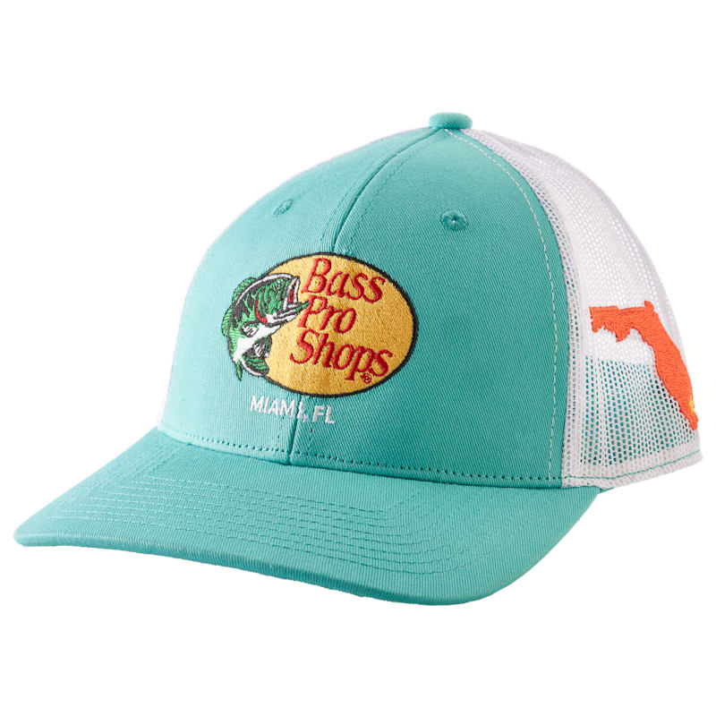 Bass Pro Shops Woodcut Logo Miami, FL Snapback Cap