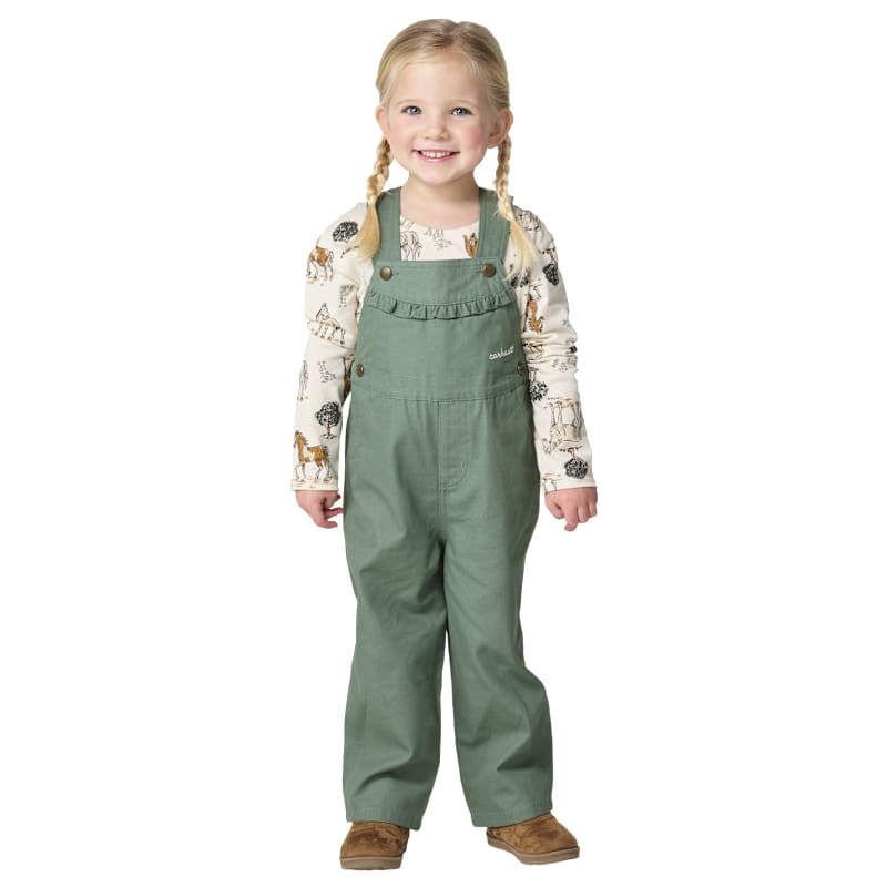 Carhartt Horse Print Ruffled Overalls and Long-Sleeve Shirt Set for Toddlers