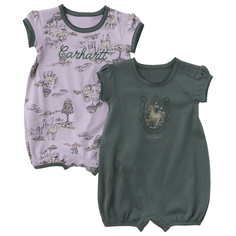 Carhartt Horse-Lover Short-Sleeve Romper 2-Piece Set for Babies