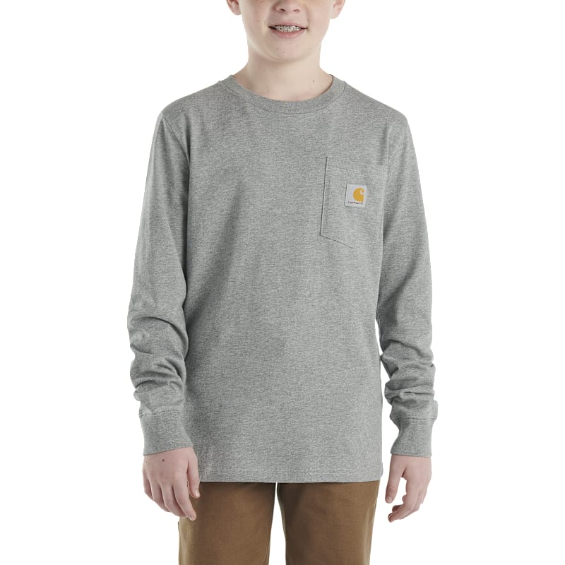 Carhartt Knit Crew-Neck Long-Sleeve Pocket T-Shirt for Kids