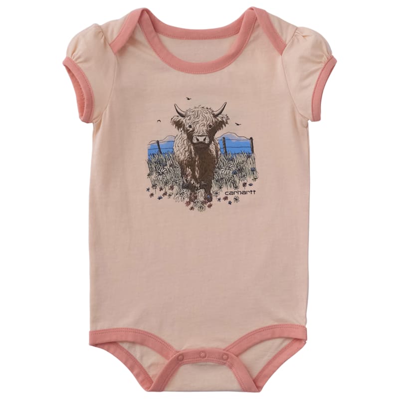 Carhartt Highland Cow Graphic Short-Sleeve Bodysuit for Babies