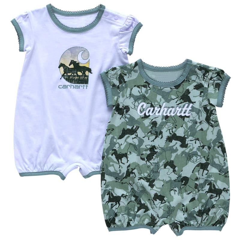 Carhartt Horse Short-Sleeve Romper 2-Piece Set for Babies