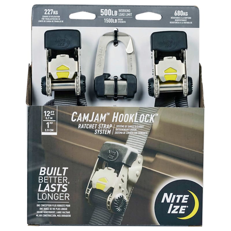 Nite Ize CamJam HookLock Small Ratchet-Strap System 2-Pack