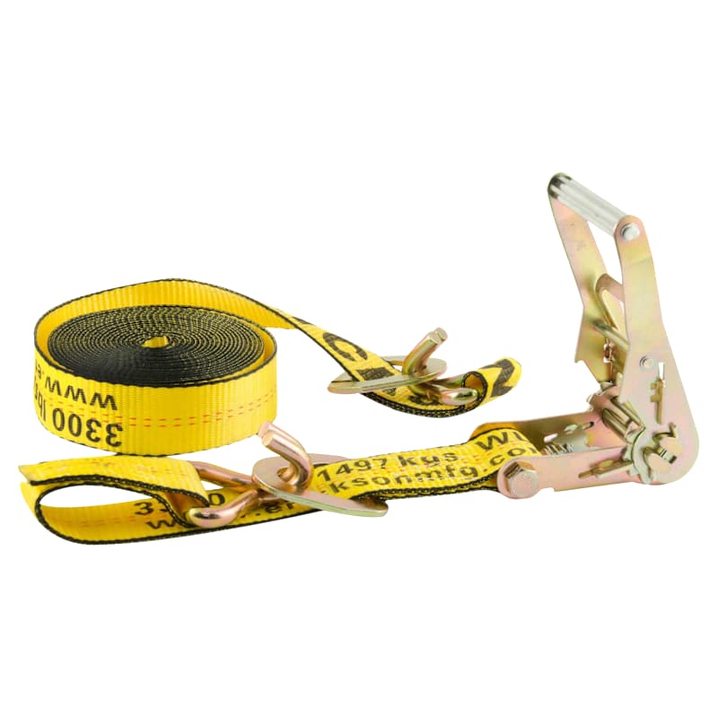 Erickson 10,000-Lb. Ratchet Strap with Double J-Hooks and Floating D-Rings