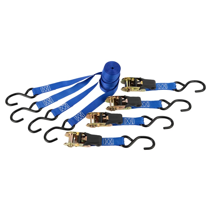 Erickson 1,200-Lb. Rubber-Handle Ratchet Strap 4-Pack