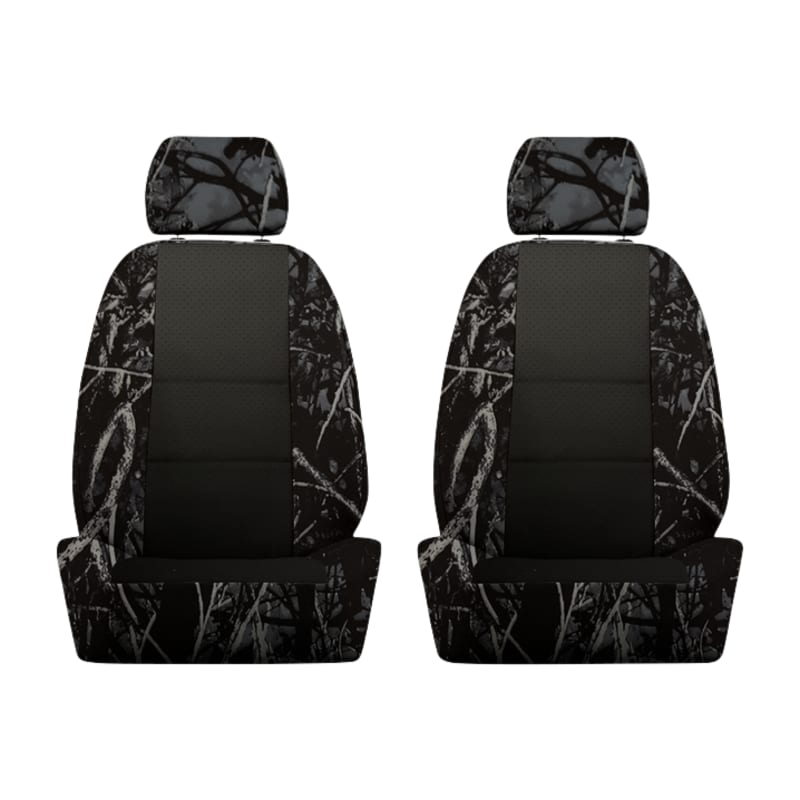 Ruff Tuff Perforated Sof-Touch Seat Covers with Camo Trim