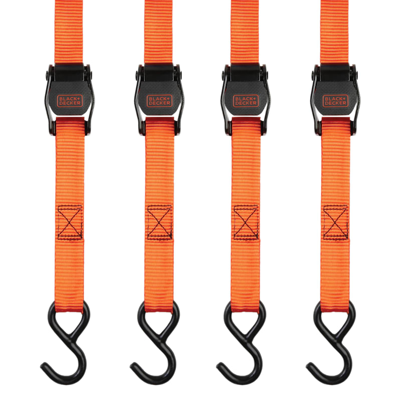Black+Decker 10' Light-Duty Cam-Buckle Tie-Down Straps