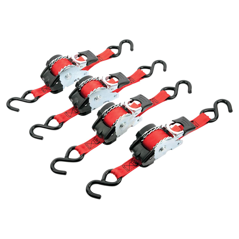 Erickson 1,200-Lb. Re-Tractable Ratchet Strap with Storage Bag 4-Pack