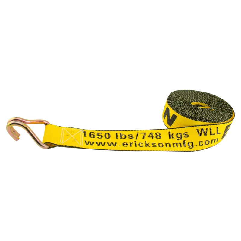 Erickson Winch Strap with Double J-Hook