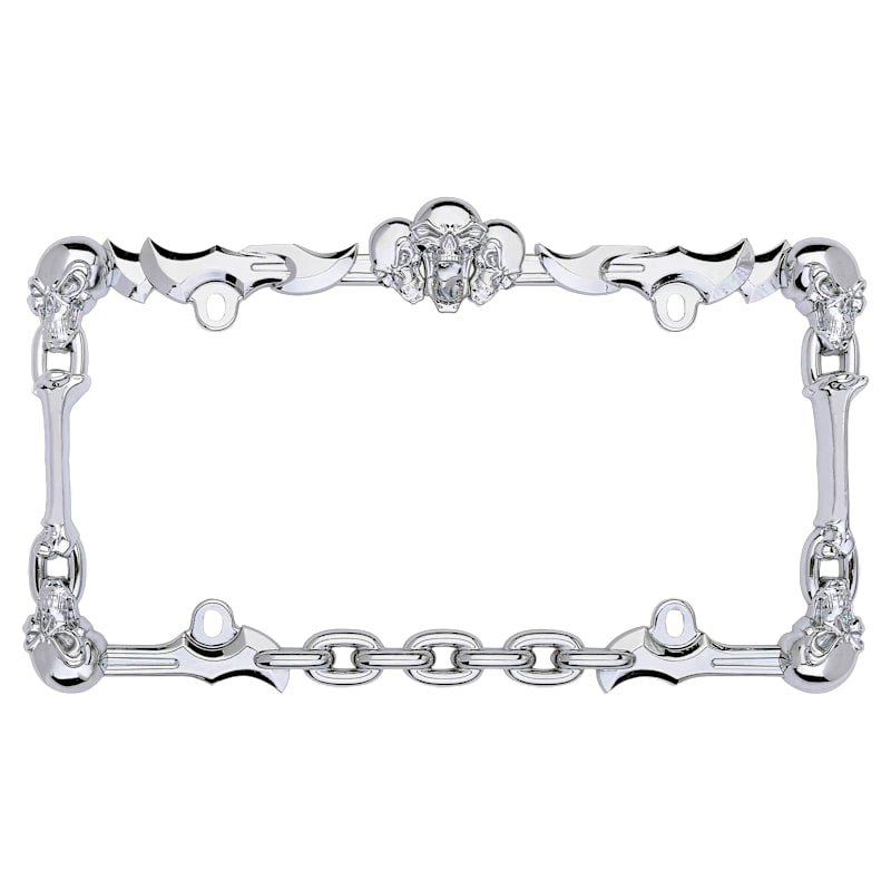 Cruiser Accessories Skull and Bone License Plate Frame