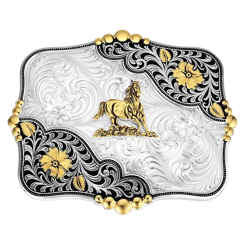 Montana Silversmiths Timberline Galloping Horse Belt Buckle