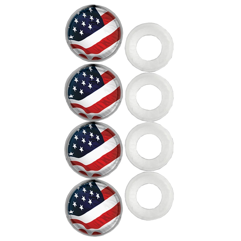 Cruiser Accessories USA Flag License-Plate Fastener Caps