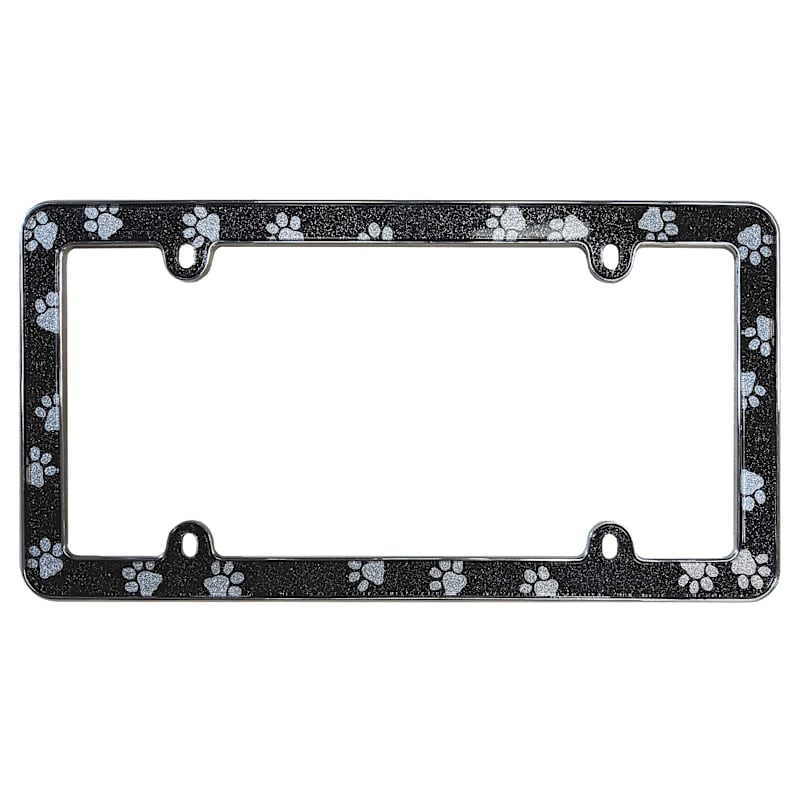 Cruiser Accessories Paws Bling License Plate Frame
