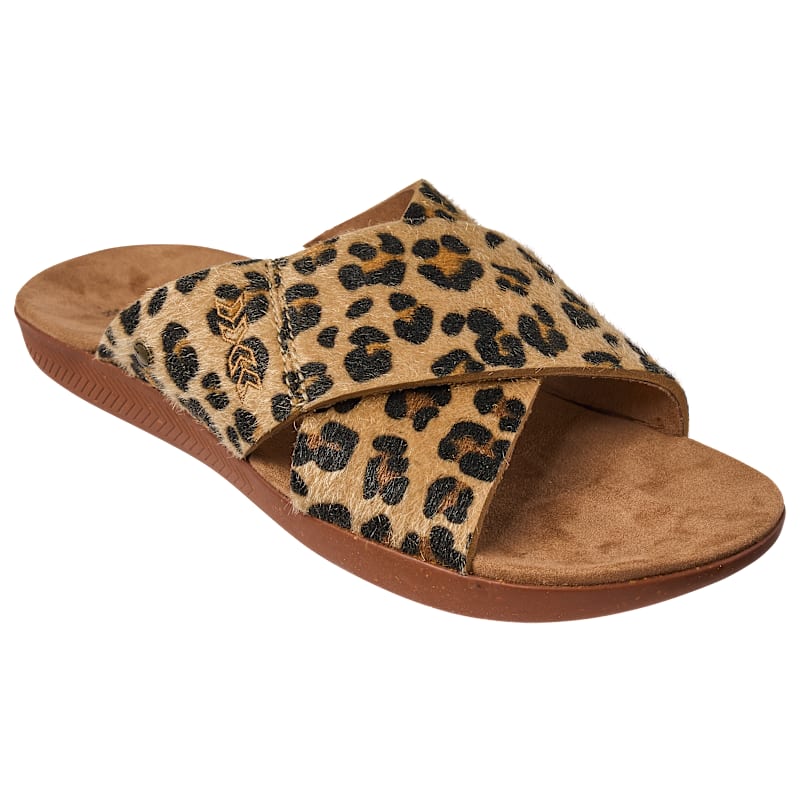 Natural Reflections Wren Cross-Strap Faux Calf Hair Sandals