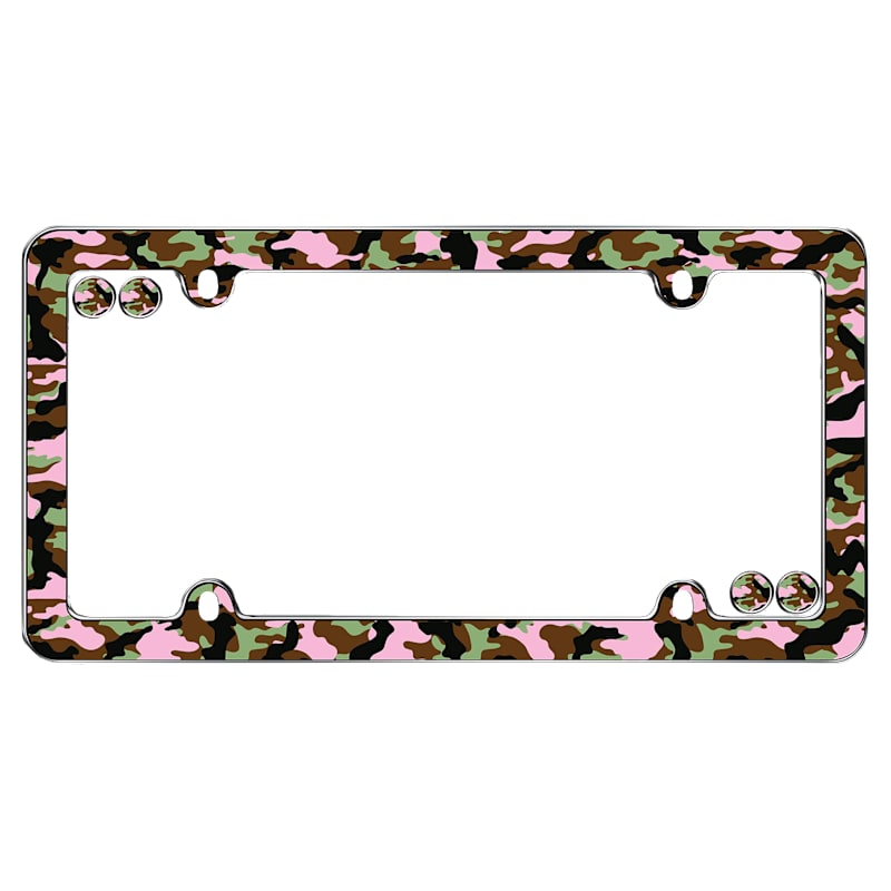 Cruiser Accessories Camo-Girl License-Plate Frame with Fastener Caps