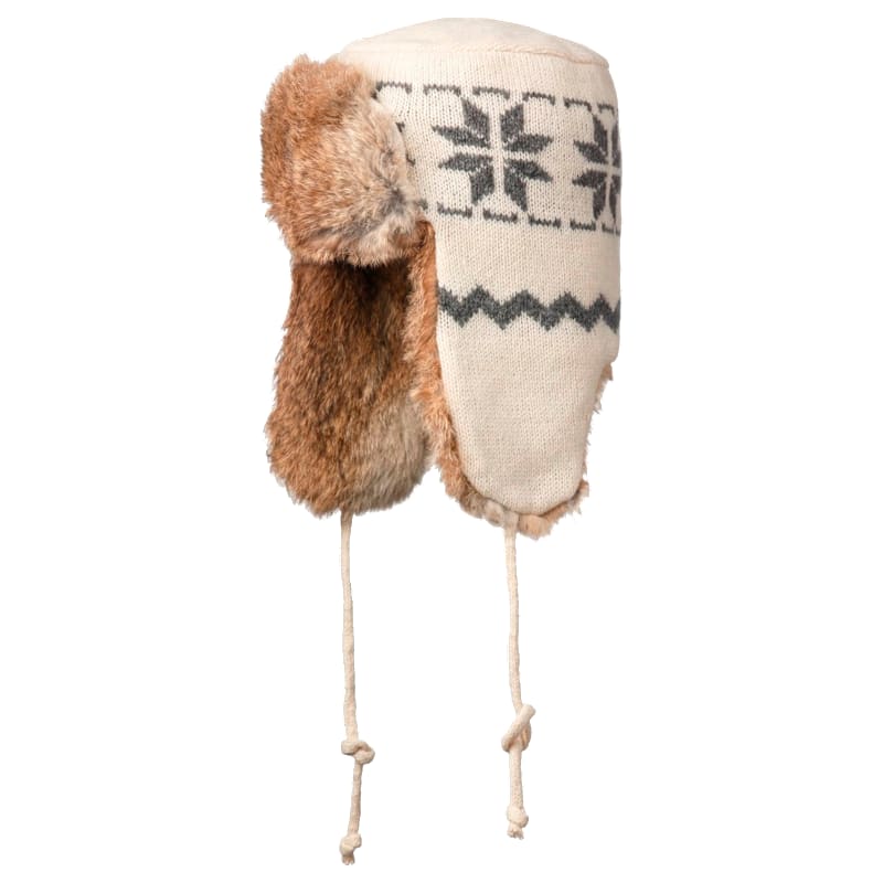 Crown Cap Lambswool Flat Top Rabbit-Trimmed Aviator Hat