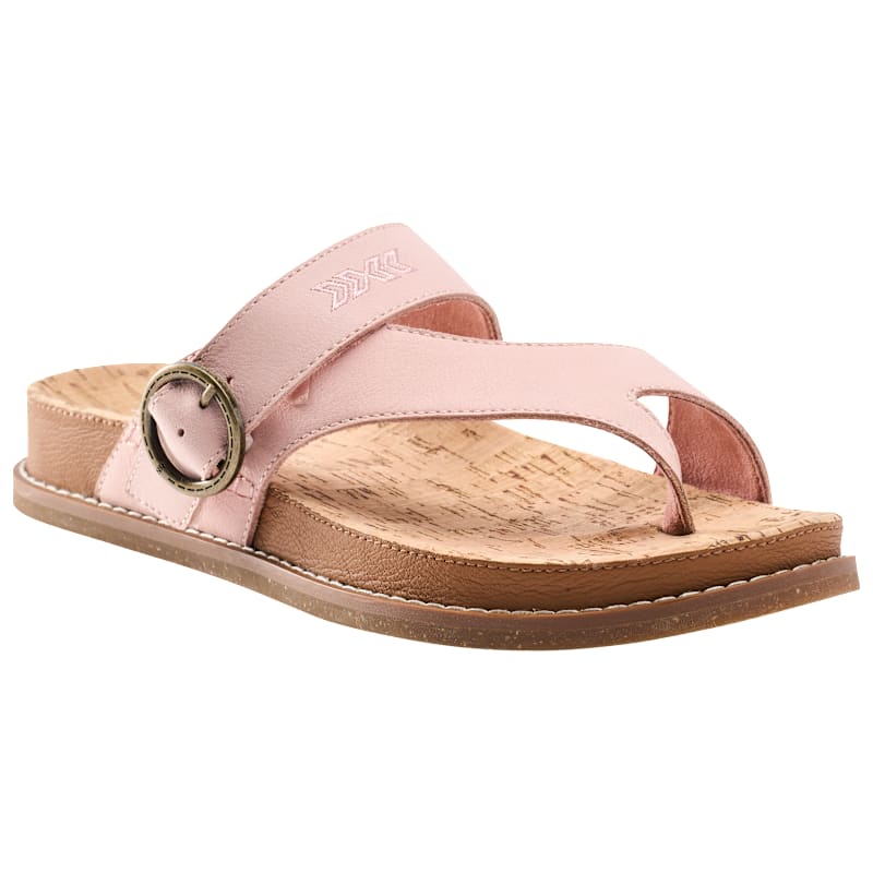 Natural Reflections Cork Cross Toe-Loop Sandals for Women