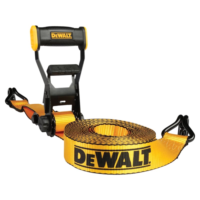 DeWalt 27' Heavy-Duty J-Hook Ratchet Tie-Down Strap