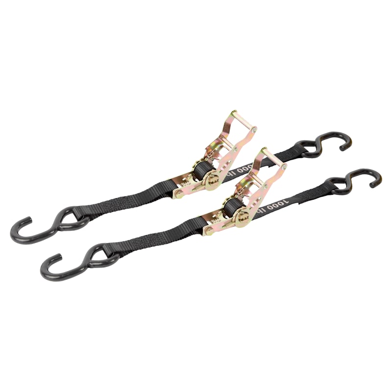 Erickson 3,000-Lb. Heavy-Duty Motorcycle Ratchet Strap 2-Pack