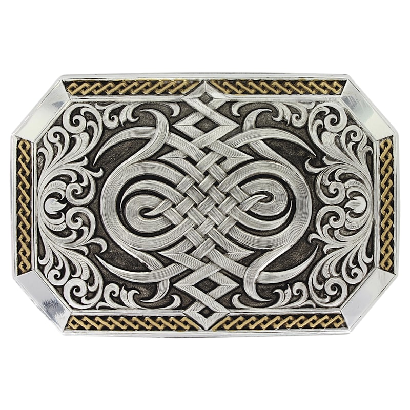 Montana Silversmiths Antiqued 2-Tone Western Celtic Knot Buckle