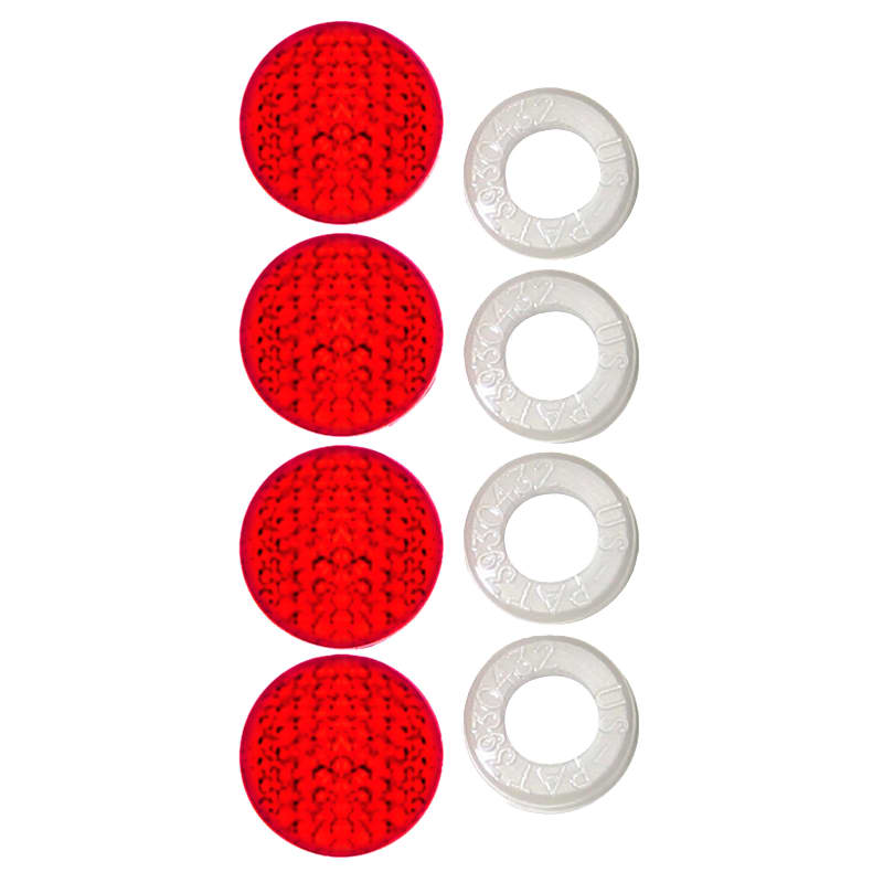 Cruiser Accessories Red Reflector License-Plate Fastener Caps