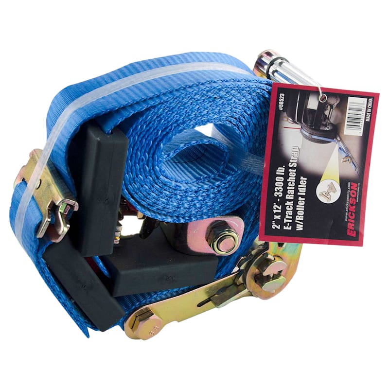 Erickson 3,300-Lb. Adjustable Tire Strap with E-Track Roller-Idler Fitting