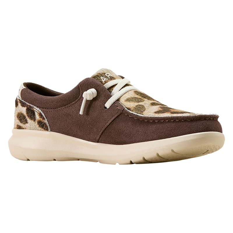 Ariat Hilo Leopard Print Hair-On-Hide Moc Toe Shoes for Women