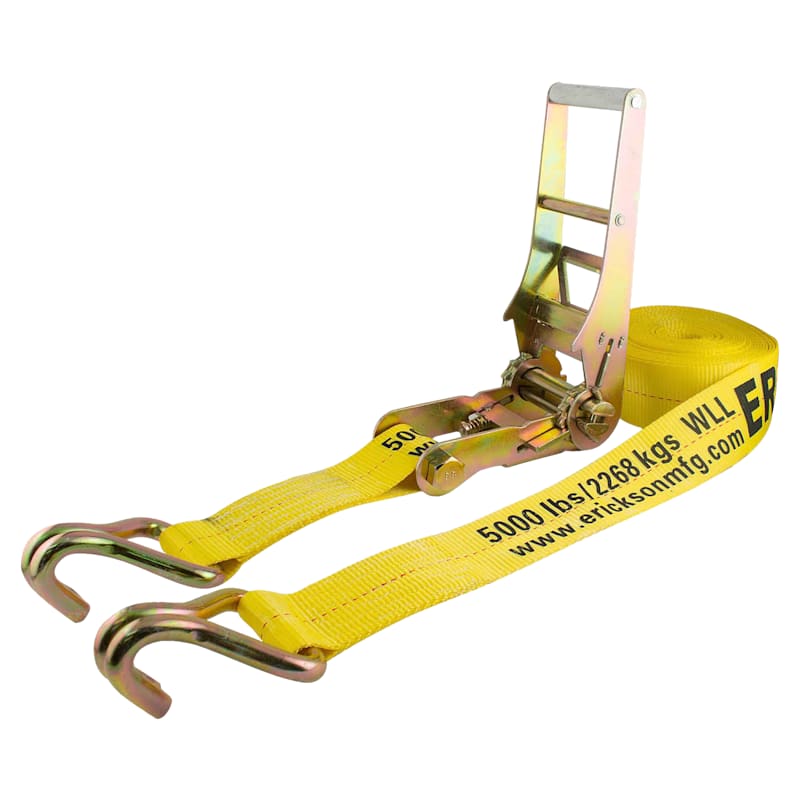 Erickson 15,000-Lb. Ratchet Strap with Double J-Hooks