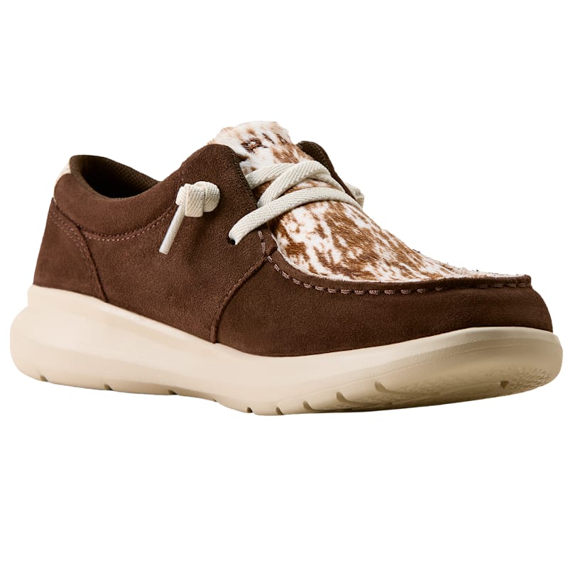 Ariat Hilo Cow Print Hair-On-Hide Moc-Toe Shoes for Women