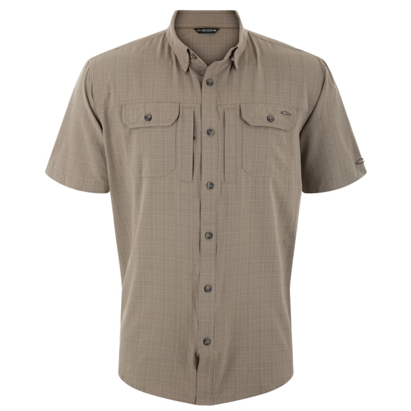 Drake Waterfowl Wingshooter Trey Cross Hatch Short-Sleeve Button-Down Shirt