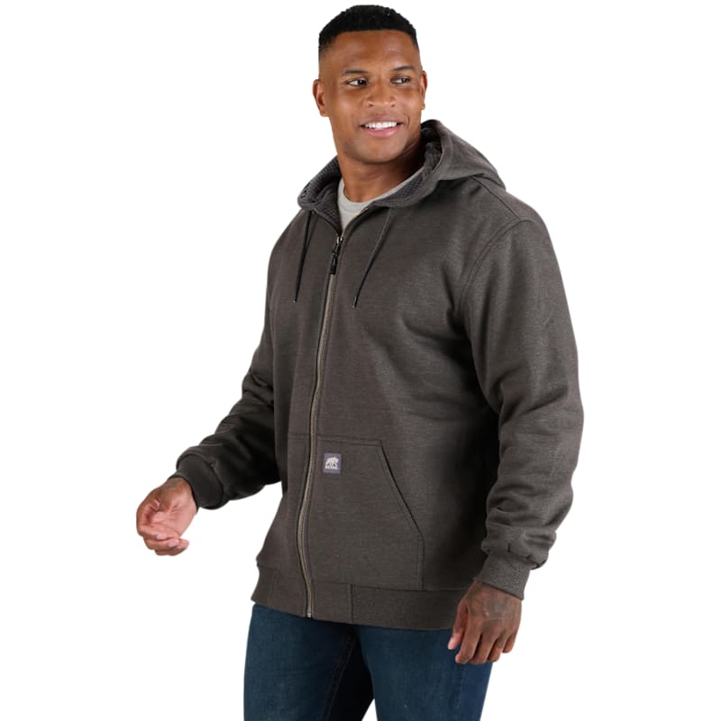 Berne Heritage Grid Fleece-Lined Full-Zip Hooded Sweatshirt