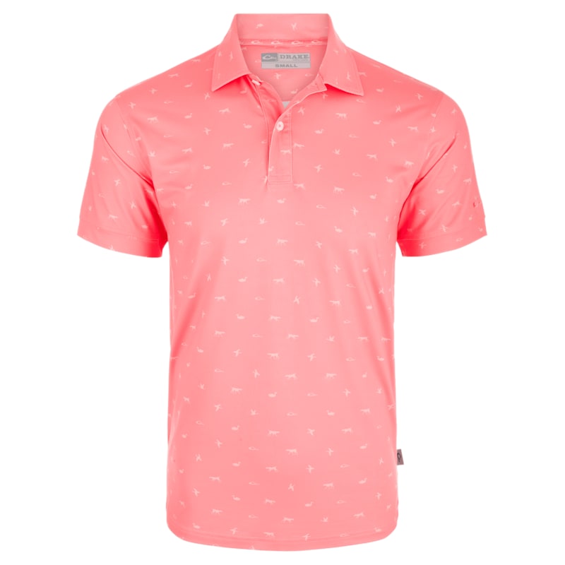 Drake Waterfowl Print Performance Polo