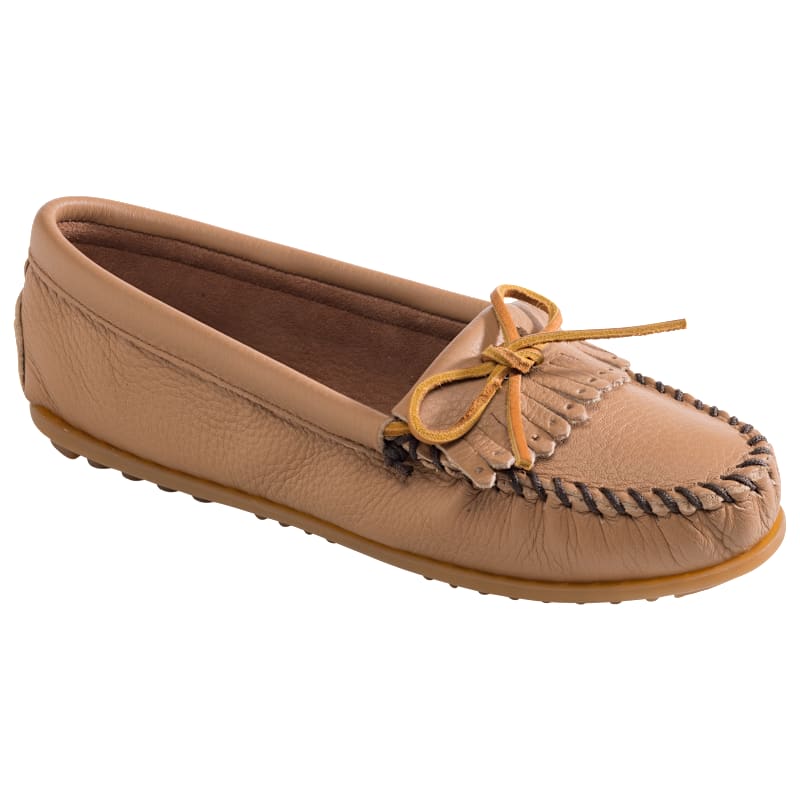 Minnetonka Moccasin Deerskin Kilty Slip-On Shoes for Ladies