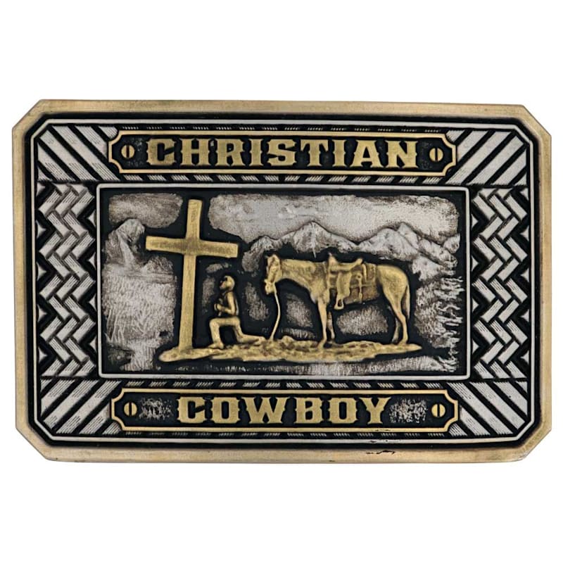 Montana Silversmiths Beaming Christian Cowboy Attitude Belt Buckle