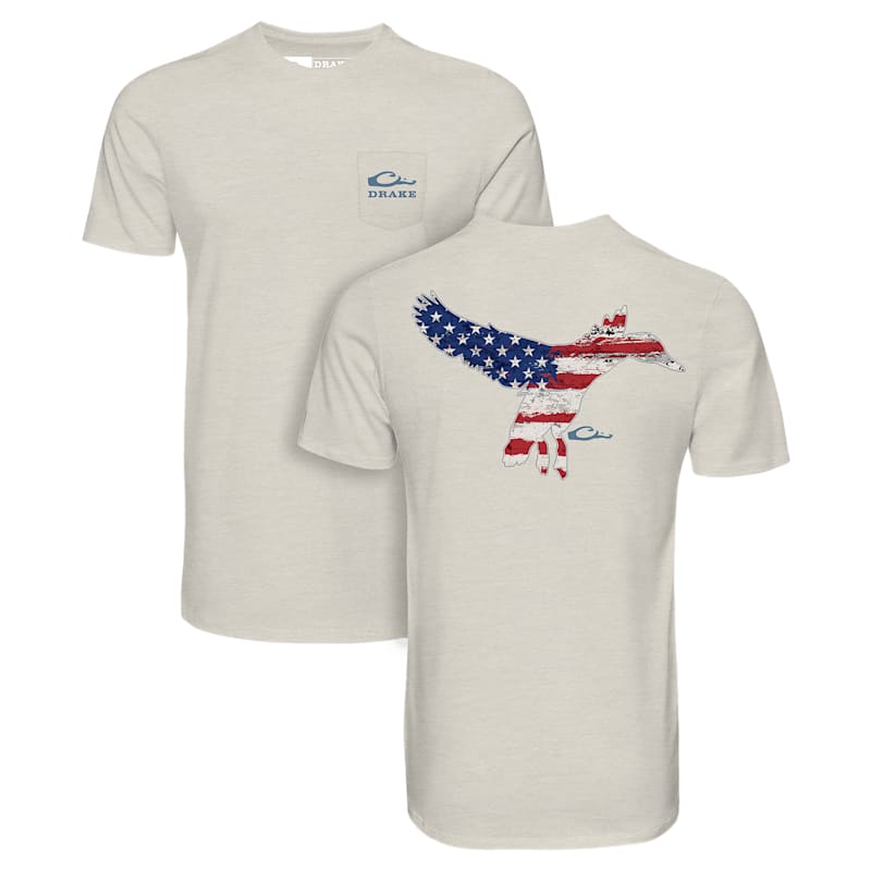 Drake Waterfowl Americana Flying Duck Short-Sleeve Pocket T-Shirt