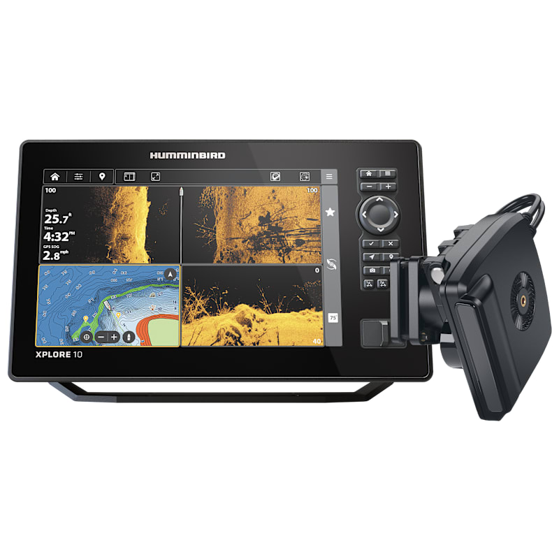 Humminbird XPLORE 10 CMSI+ CHIRP MEGA SI Fish Finder/Chartplotter and MEGA Live 2 Imaging Transducer Bundle