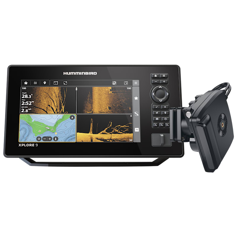 Humminbird XPLORE 9 CMSI+ CHIRP MEGA SI Fish Finder/Chartplotter and MEGA Live 2 Imaging Transducer Bundle