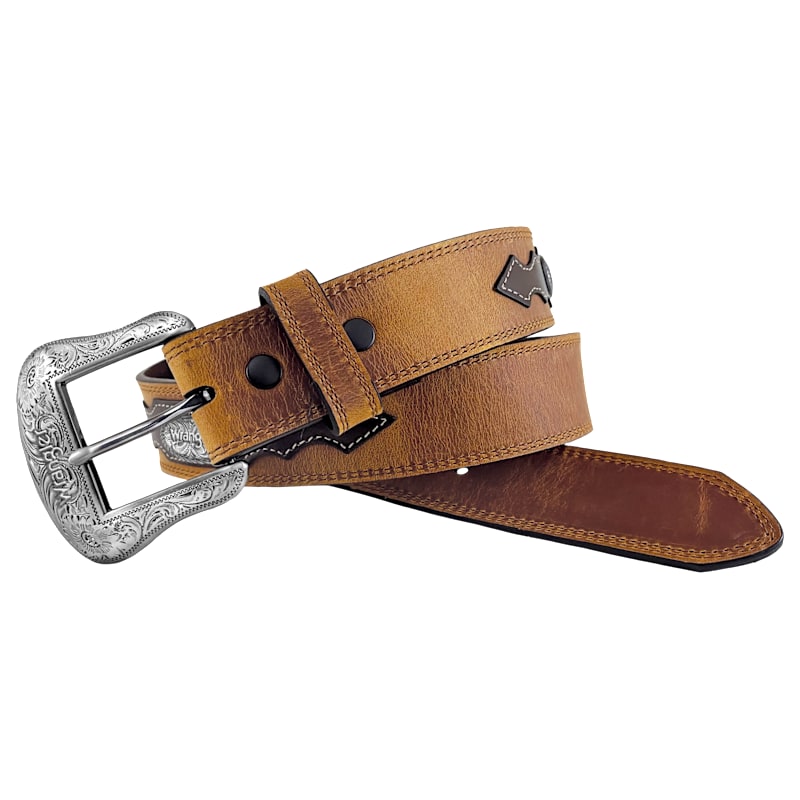 Wrangler Distressed Leather Western Belt