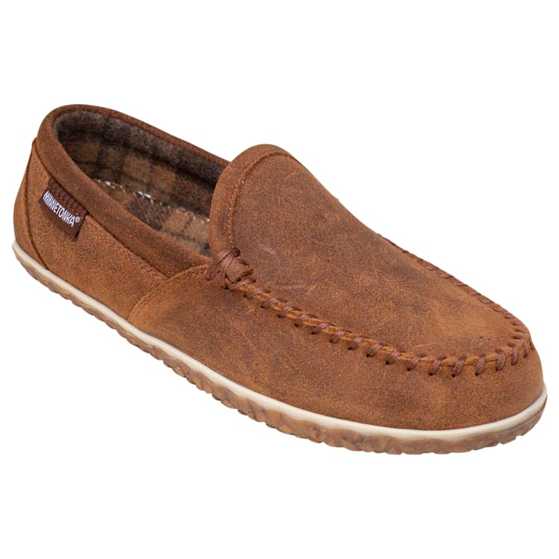 Minnetonka Ruff Leather Tilden Moccasins for Men