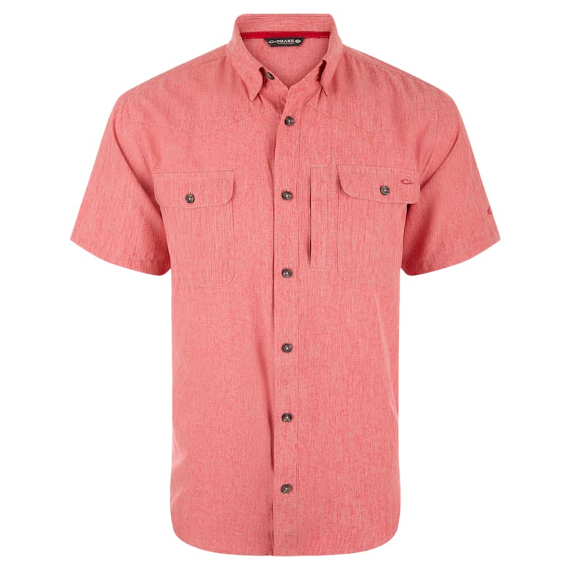 Drake Cinco Ranch Chambray Performance Short-Sleeve Shirt