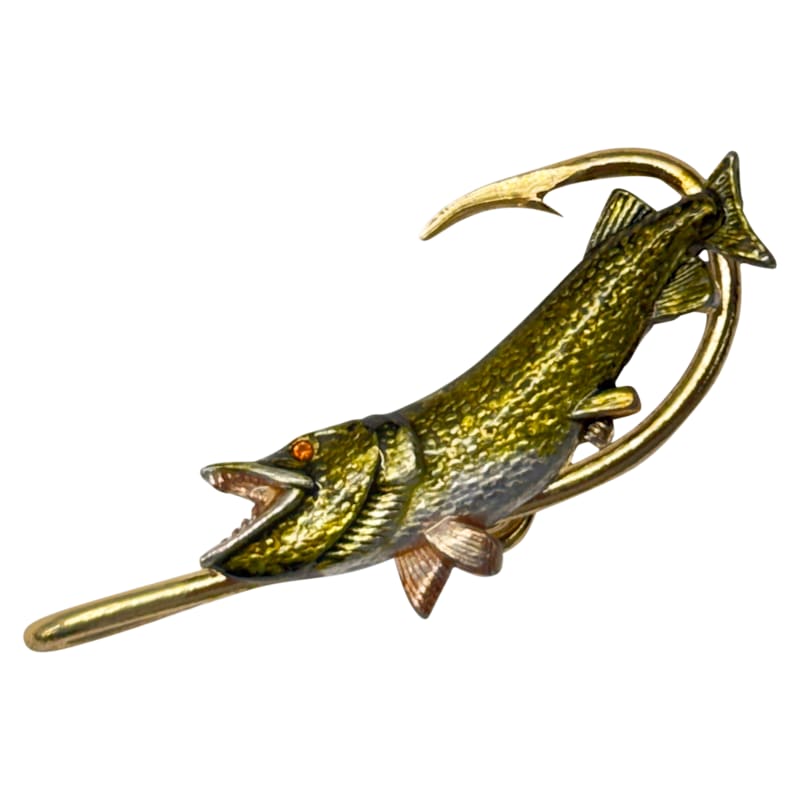 Hookits Northern Pike Fishing Hook Hat Pin Clip