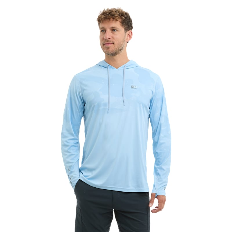 Pelagic Vaportek Brush Camo Hooded Long-Sleeve Fishing Shirt