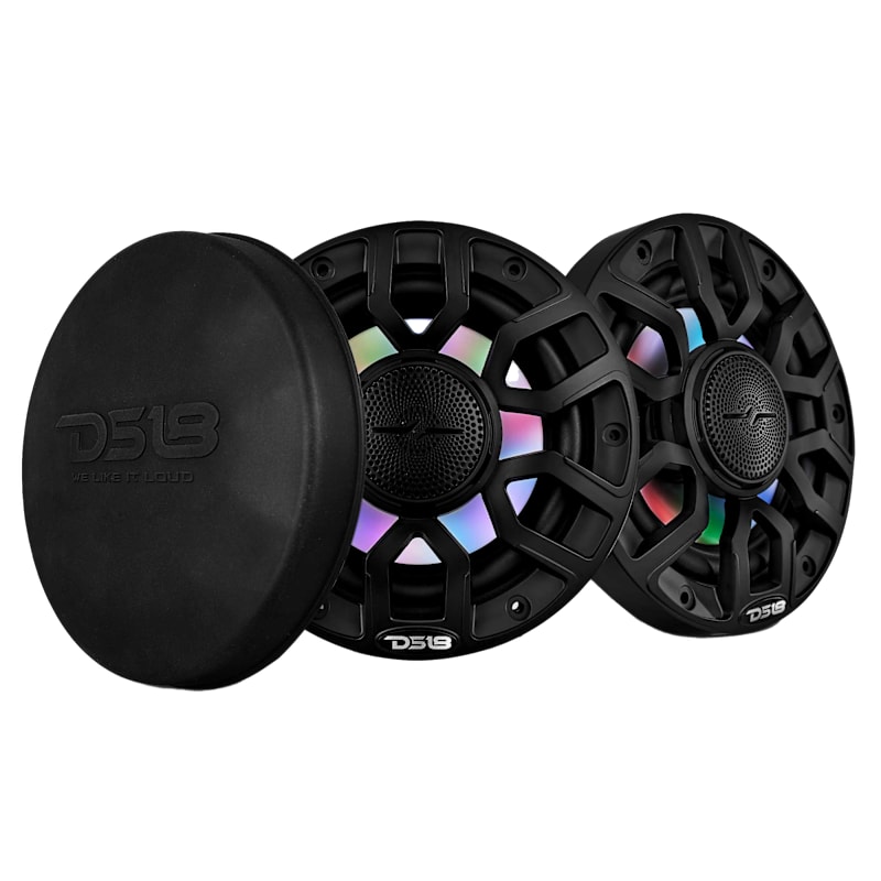 DS18 NXL 6.5" 2-Way Coaxial Marine Speaker with Bullet Tweeter and Digital LED Lights
