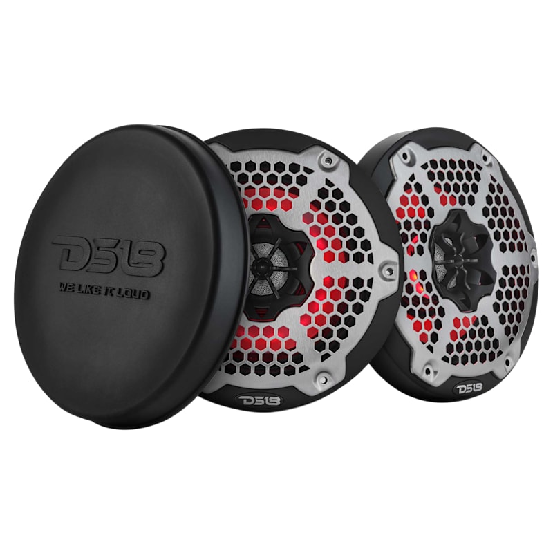 DS18 6.5" Marine 2-Way Hybrid Speaker with RGB LED, Compression Driver, and Neodymium Magnet