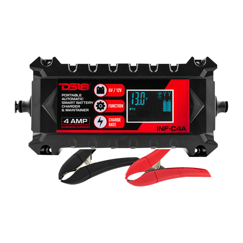 DS18 4-AMP Automatic Smart Lithium and AGM Car Battery Charger and Maintainer
